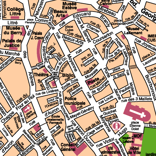 Bourges street plan