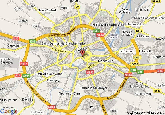 Caen hotels plan