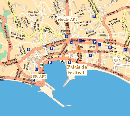 centre ville plan de Cannes