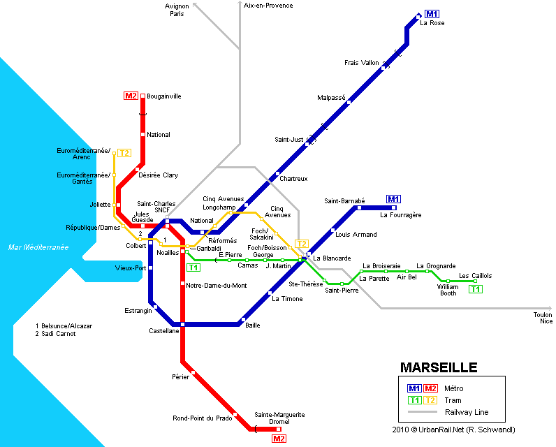Marseille metro tram plan