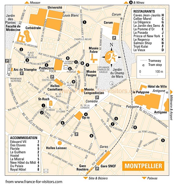 Montpellier touristique plan