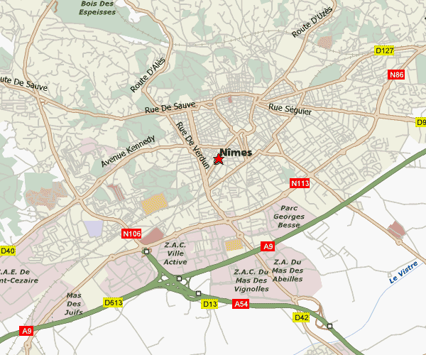 Nimes zone plan