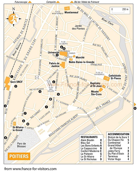 Poitiers touristique plan