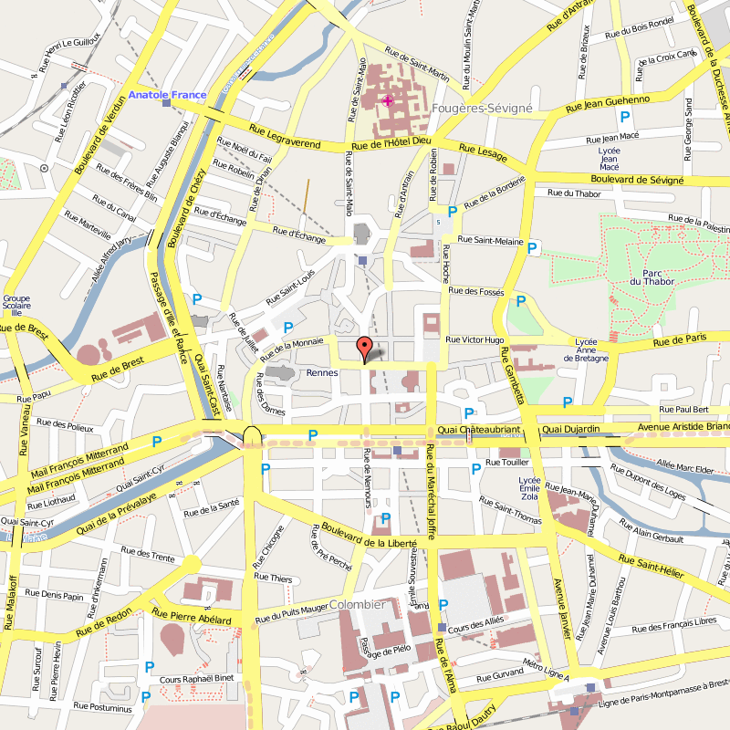 Rennes ville plan