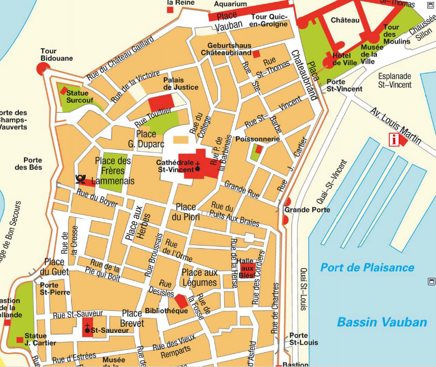 Saint Malo ville centre plan