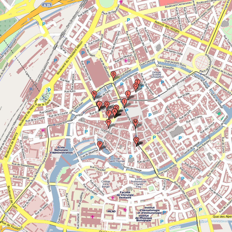 Strasbourg hotels plan