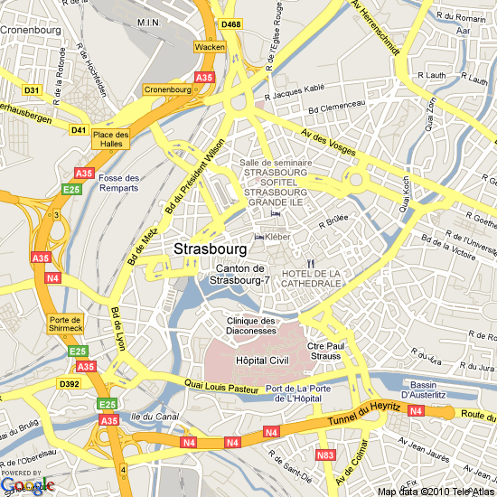 Strasbourg ville centre plan