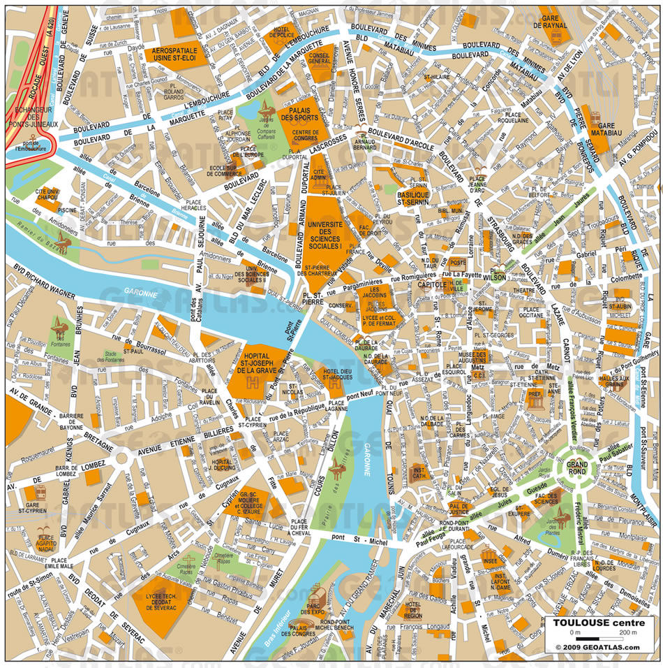 Toulouse centre plan