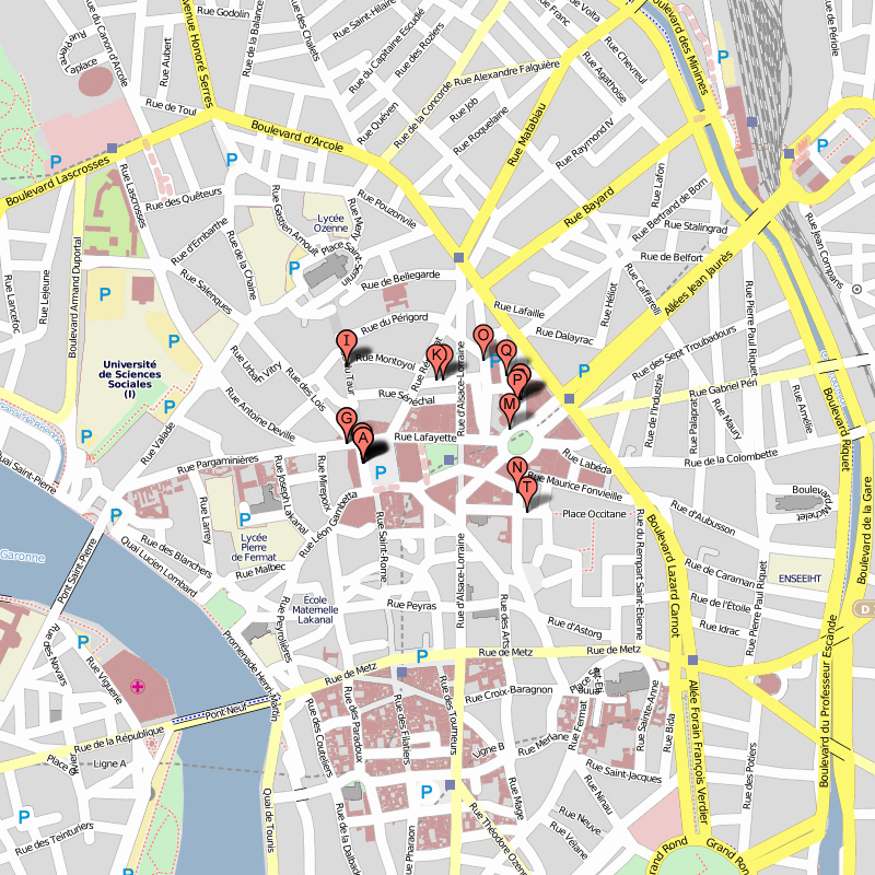 Toulouse hotels plan
