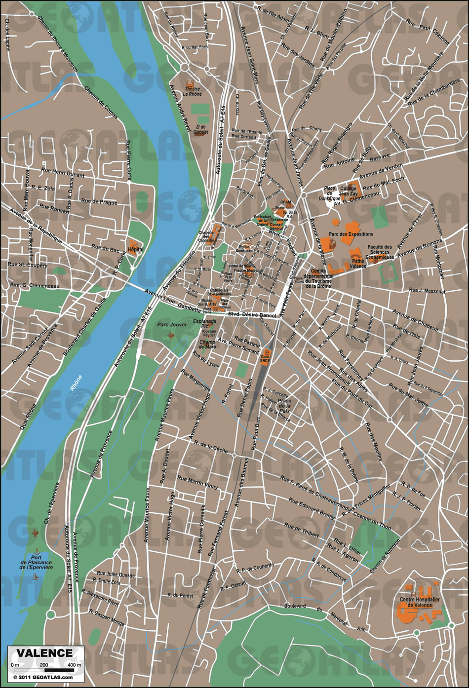 Valence touristique plan