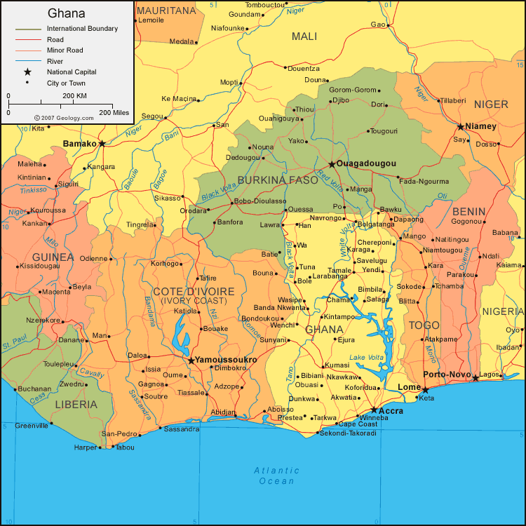 politique carte du ghana