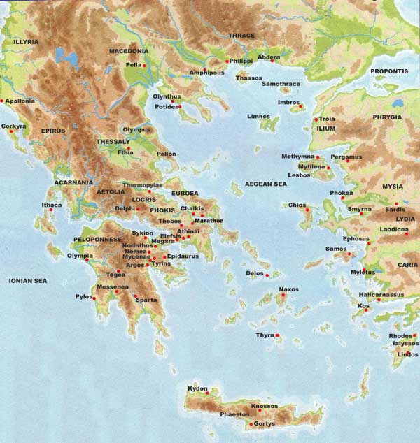 carte du antique grece