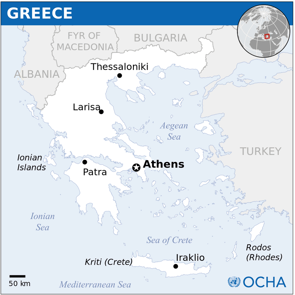 Grece Emplacement Carte