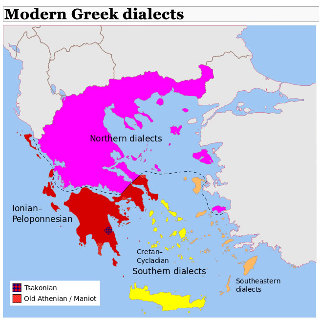 modern greek dialectes