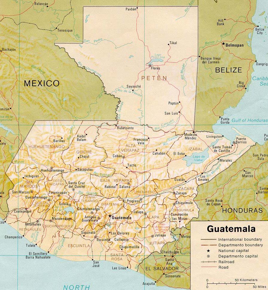 politique carte du guatemala