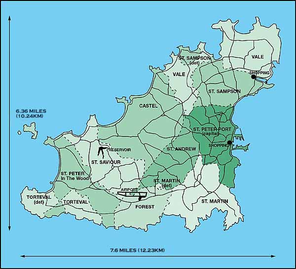 administratif carte du guernsey