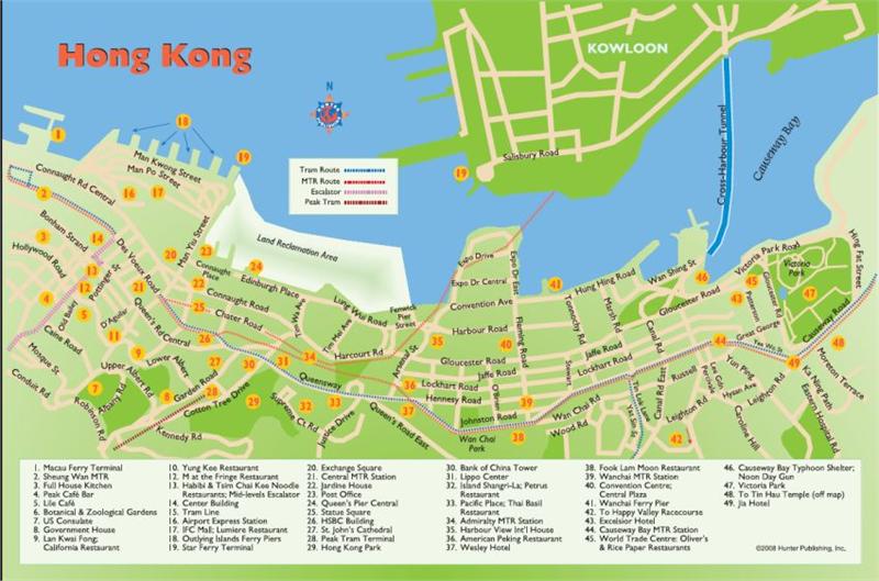 hong kong ville centre carte