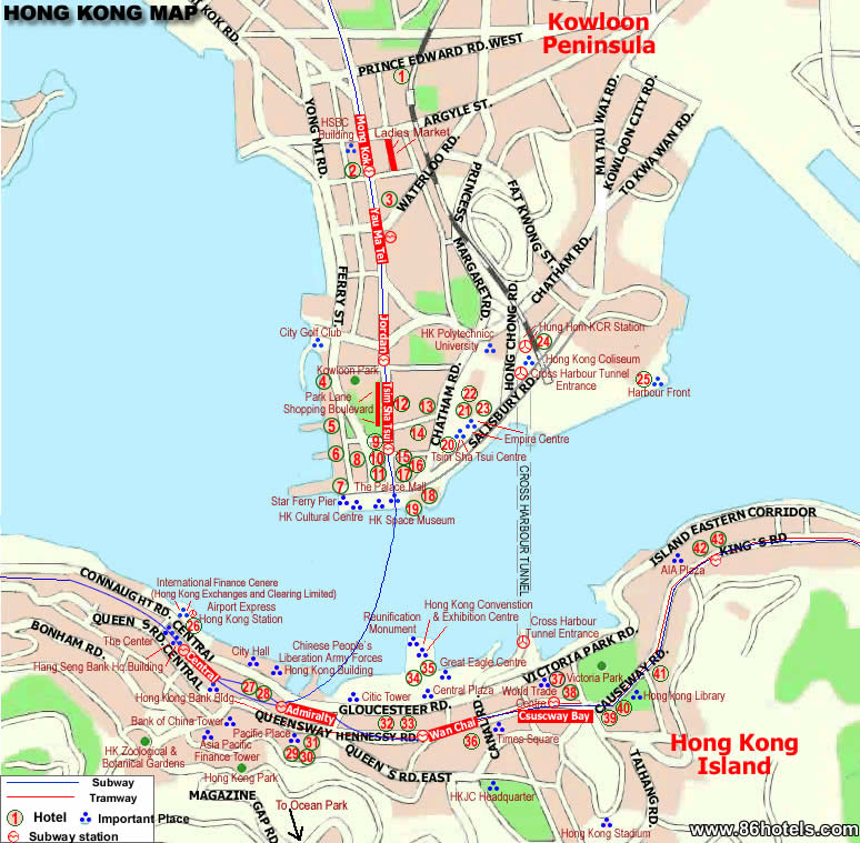 hongkong ville centre carte