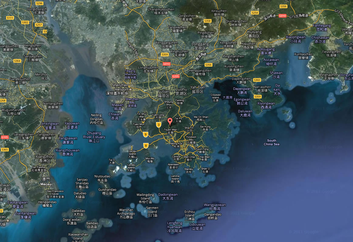 satellite image du hong kong