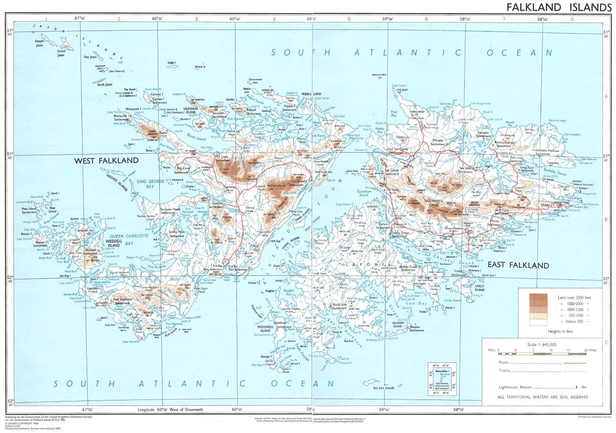 Iles Malouines pays carte islas malvinas