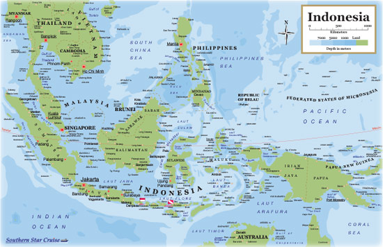 carte du indonesie limites