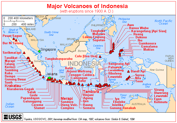 carte du indonesie volcanoes