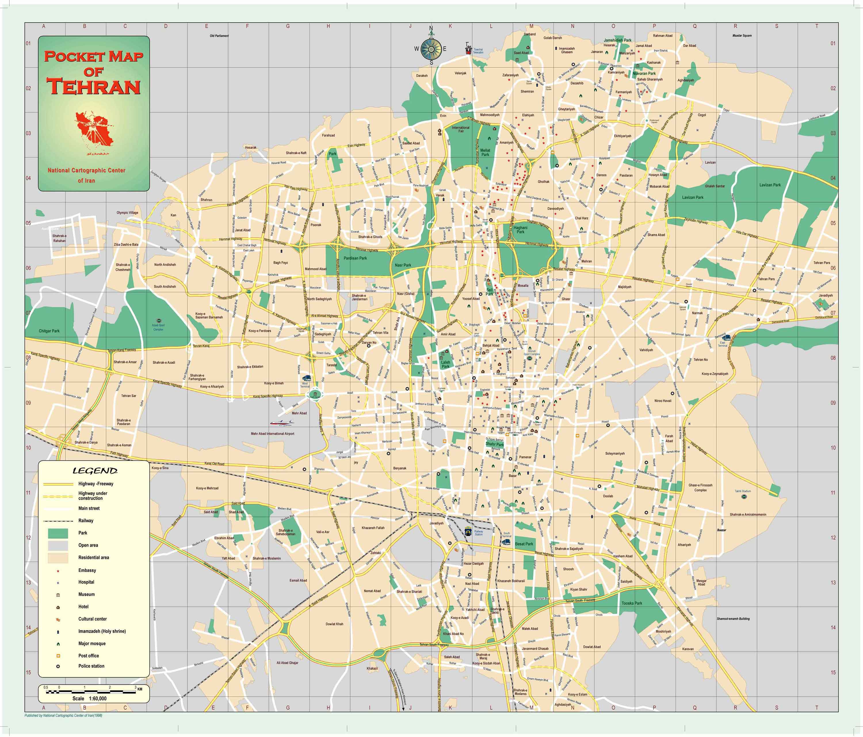 carte du tehran iran