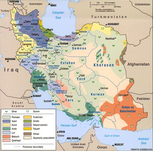 iran ethnique groupes carte
