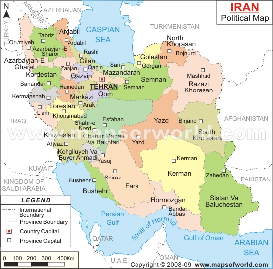 iran politique carte