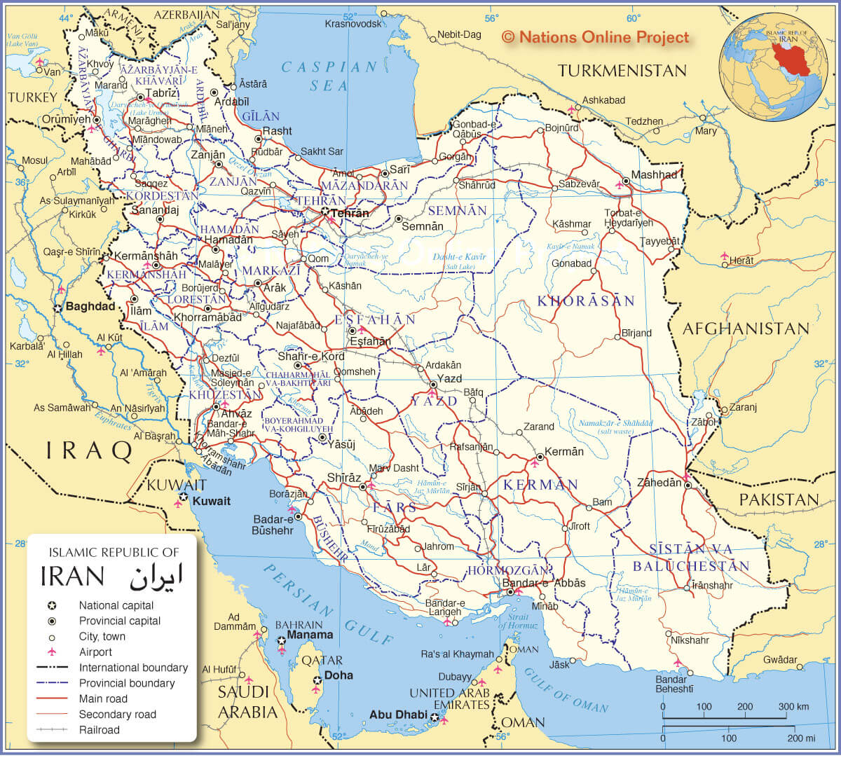 iran villes carte