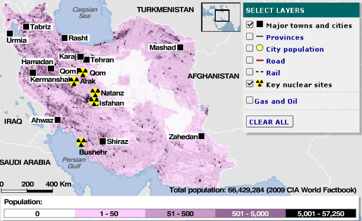 nucleaire carte du iran
