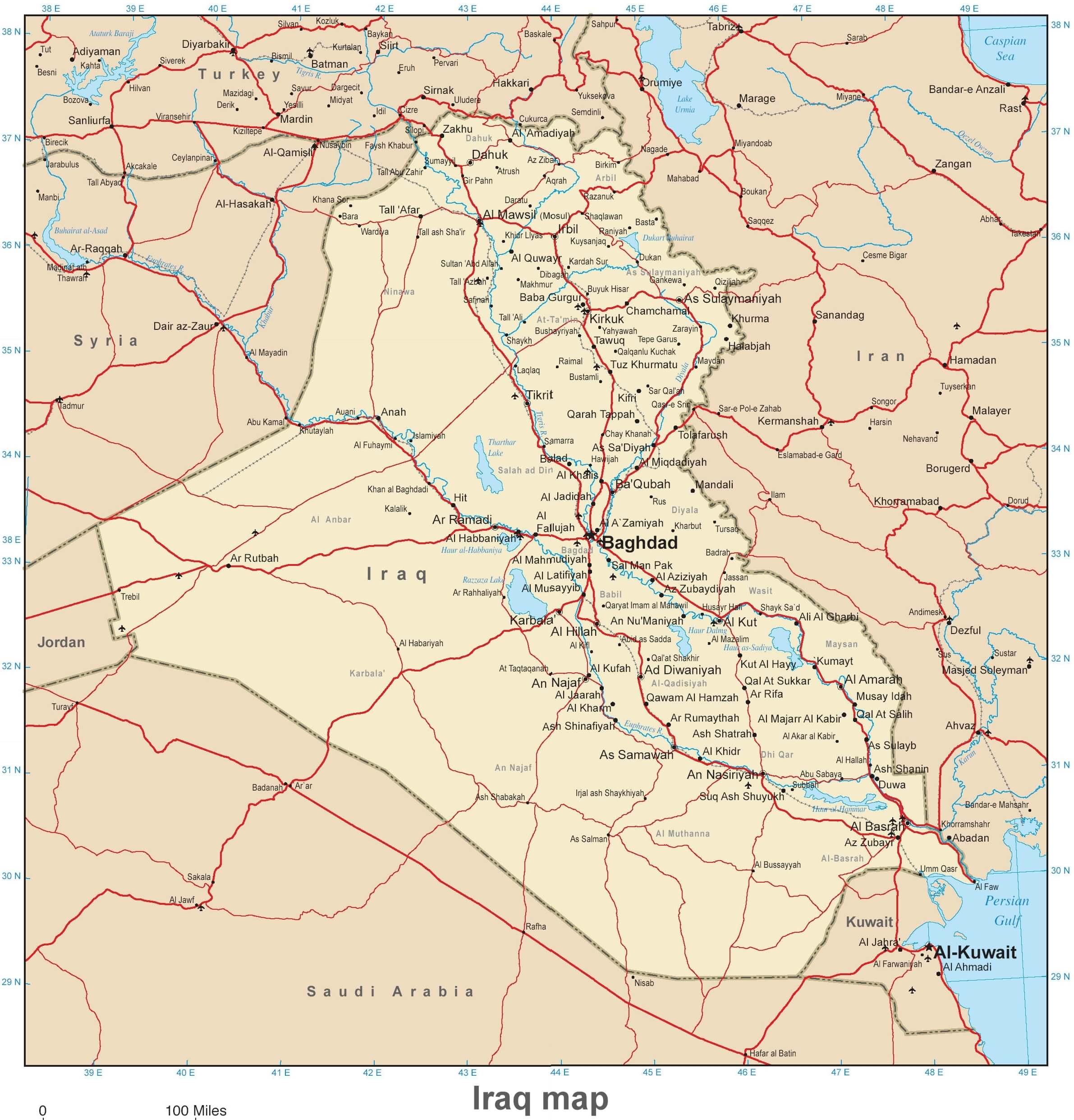 iraq canton carte