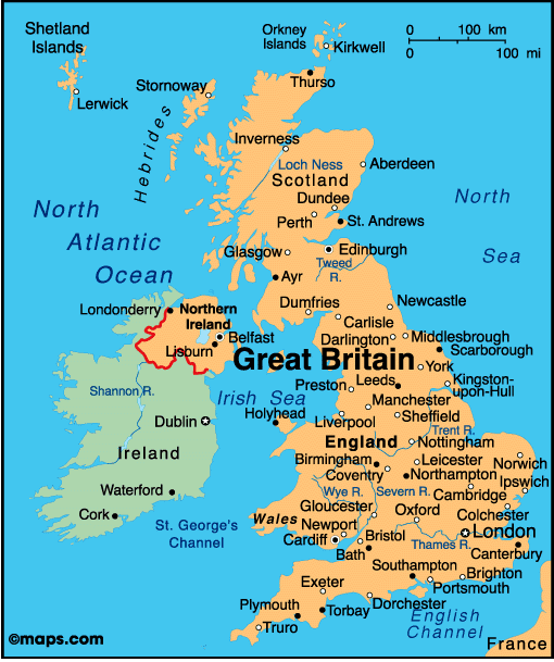 Irlande carte uk