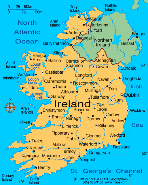 Irlande villes carte