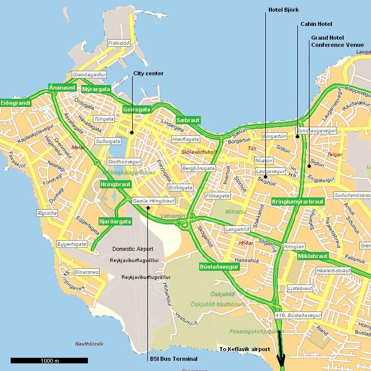 Reykjavik itineraire plan