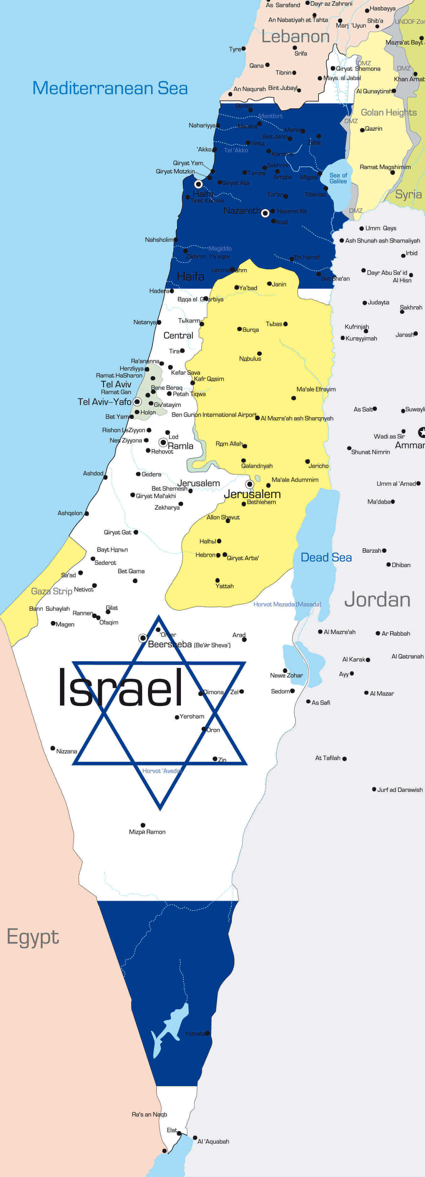 Carte d’Israël avec le drapeau national