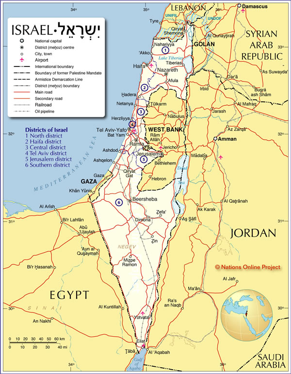 israel carte limites