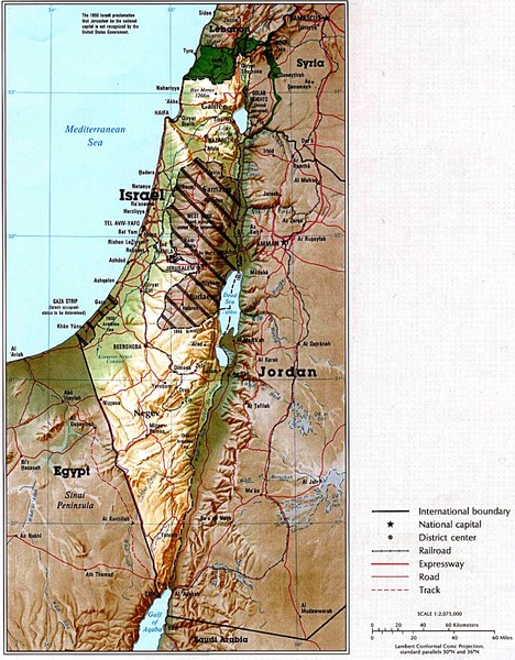 physique carte du israel