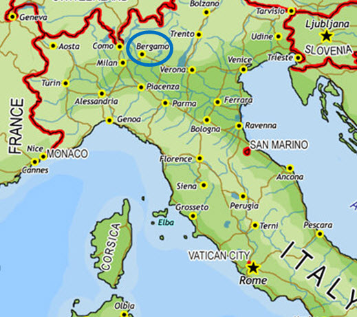 italie Bergamo plan