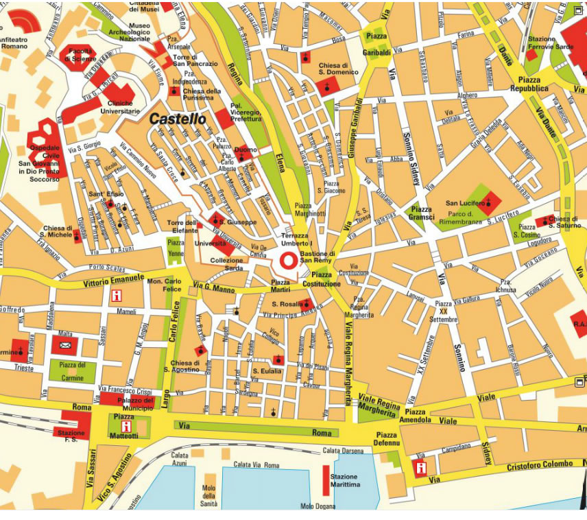 Cagliari ville centre plan