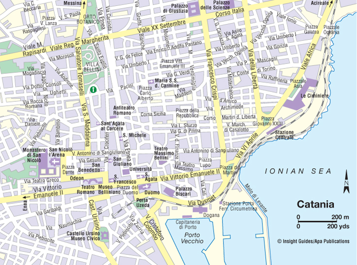 Catania street plan