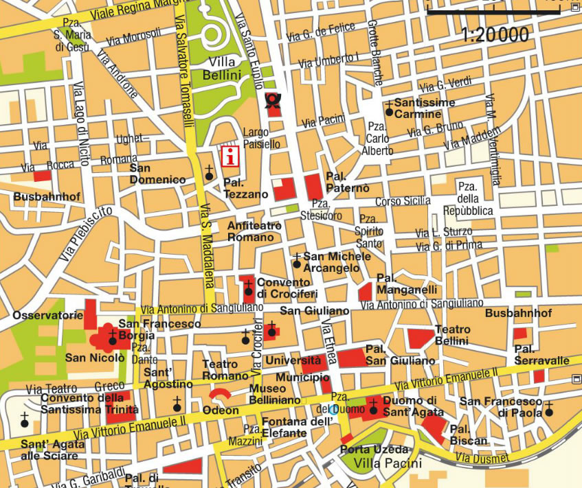 Catania ville centre plan