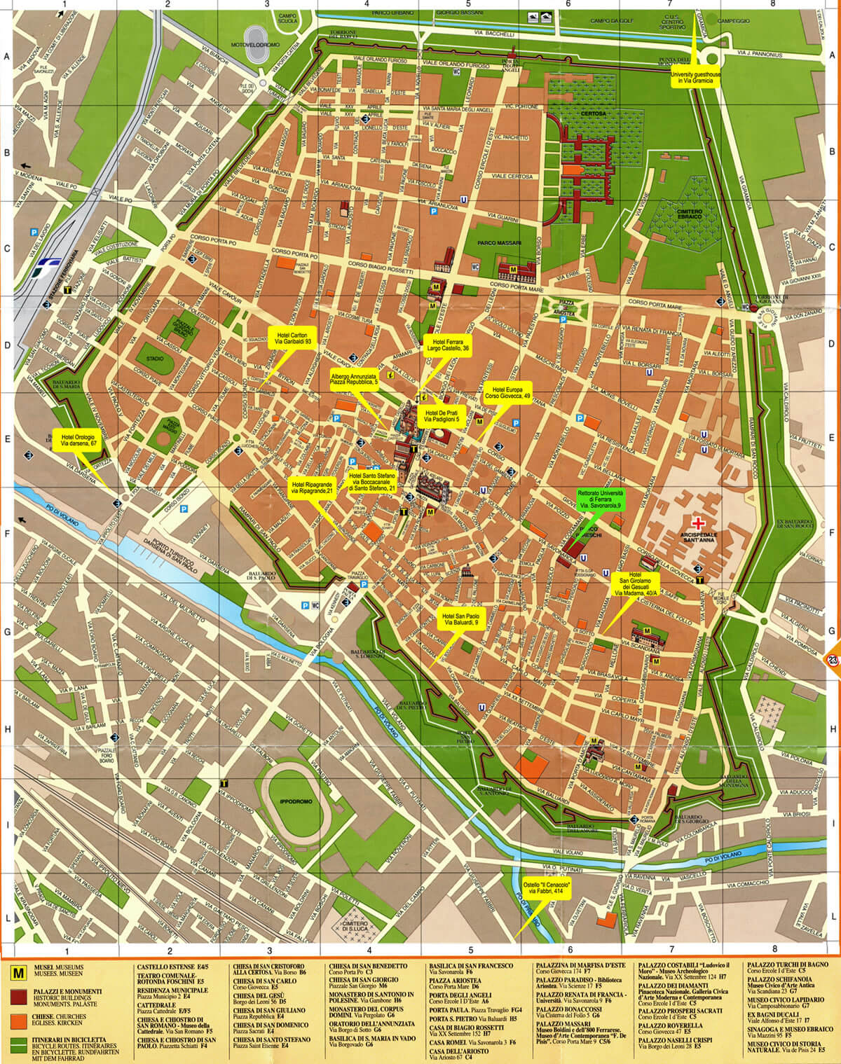 Ferrara historique plan