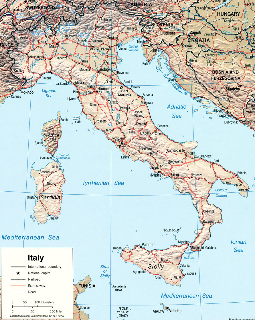 italie politique carte