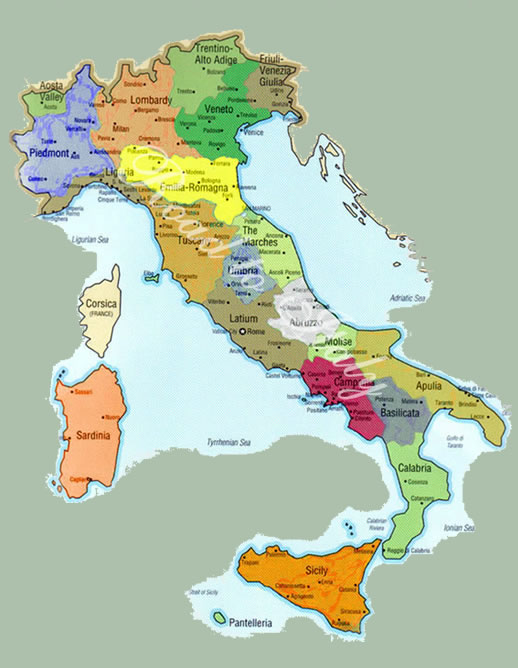 italie provinces carte