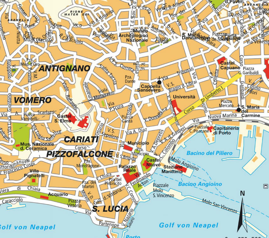 Napoli ville centre plan