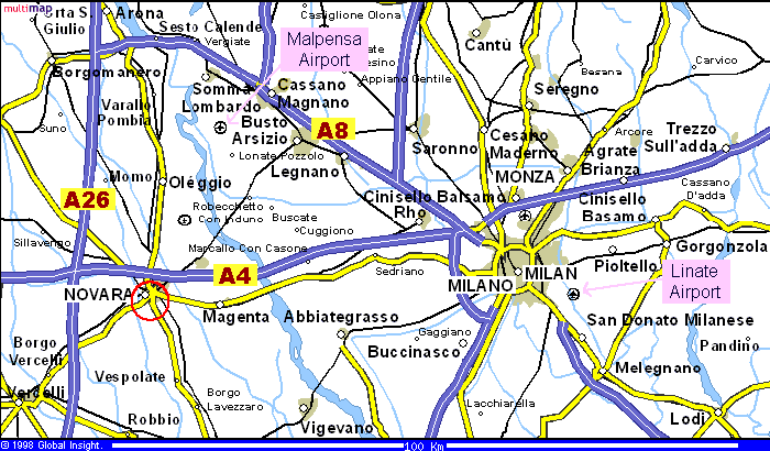 Novara itineraire plan