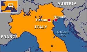 nord italie Padua plan
