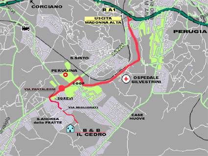Perugia itineraire plan