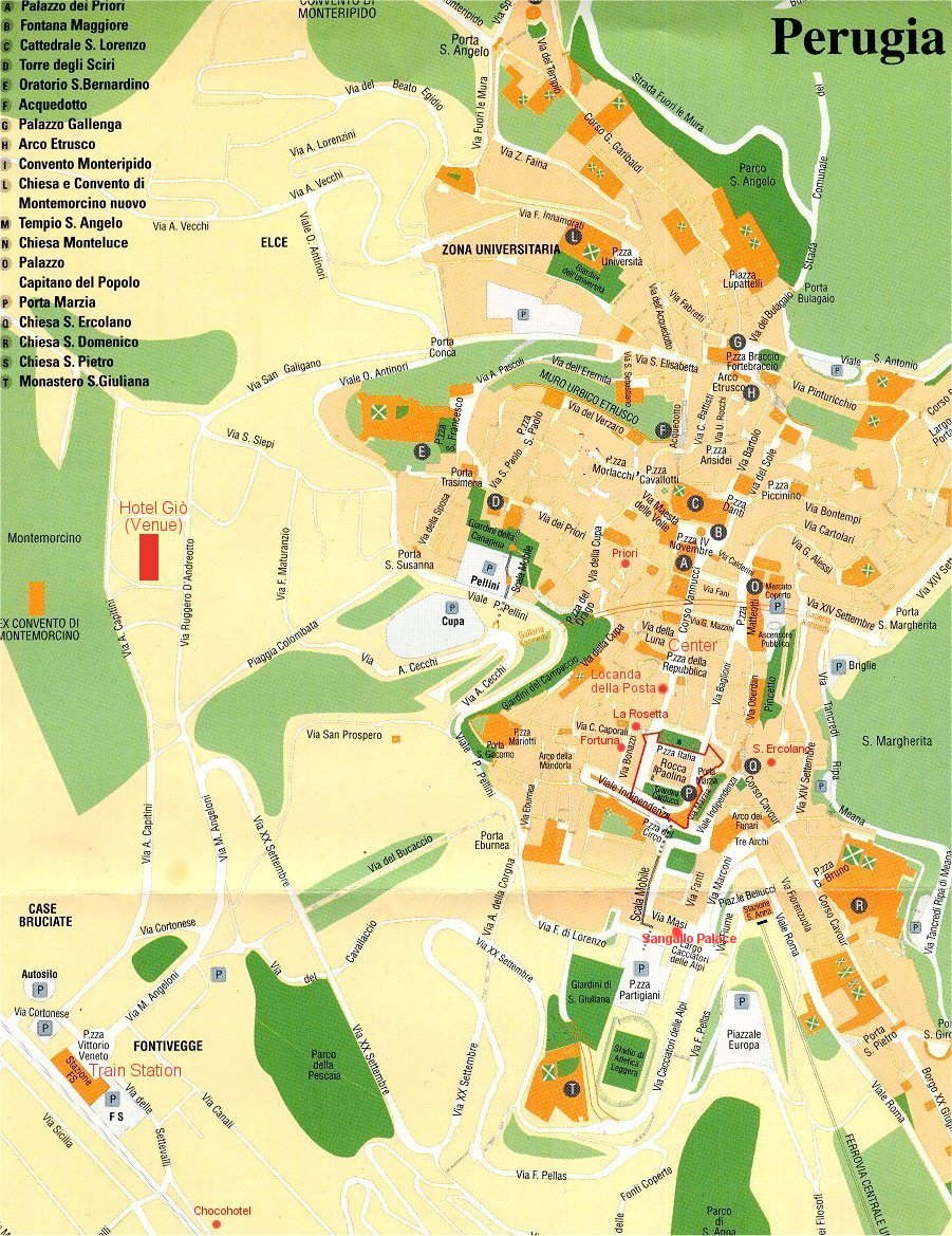 Perugia touristique plan
